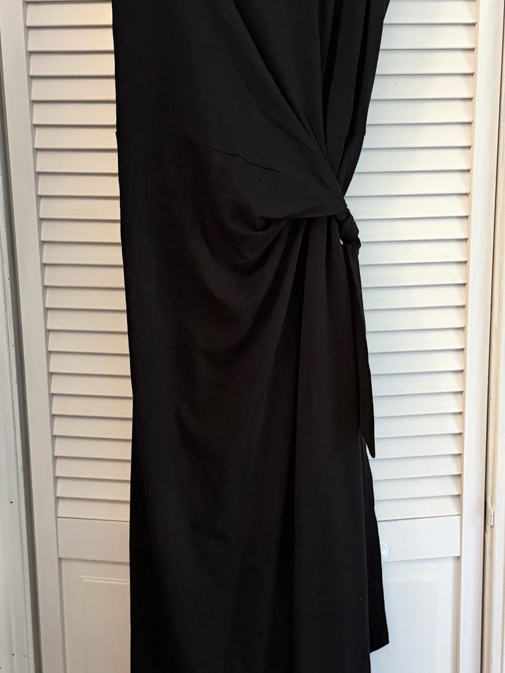 Lands' End Black Maxi Dress with Side Knot
